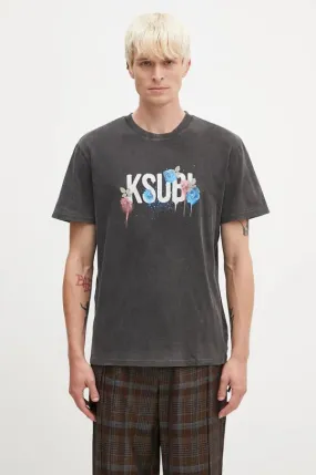 KSUBI cotton t-shirt Graff Rose Kash men’s gray color with a print MPF24TE024