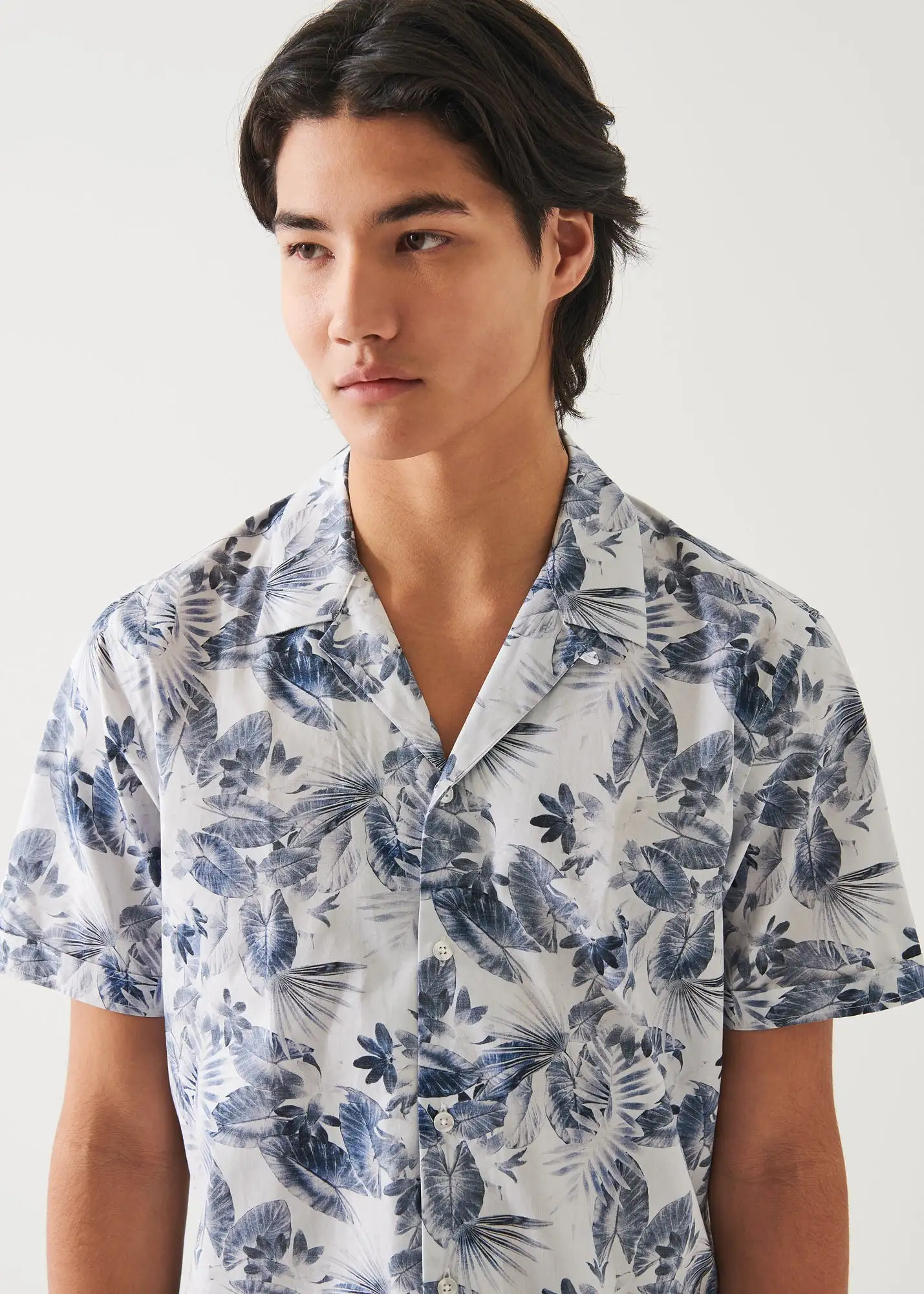 LEAF PRINT COTTON SHIRT