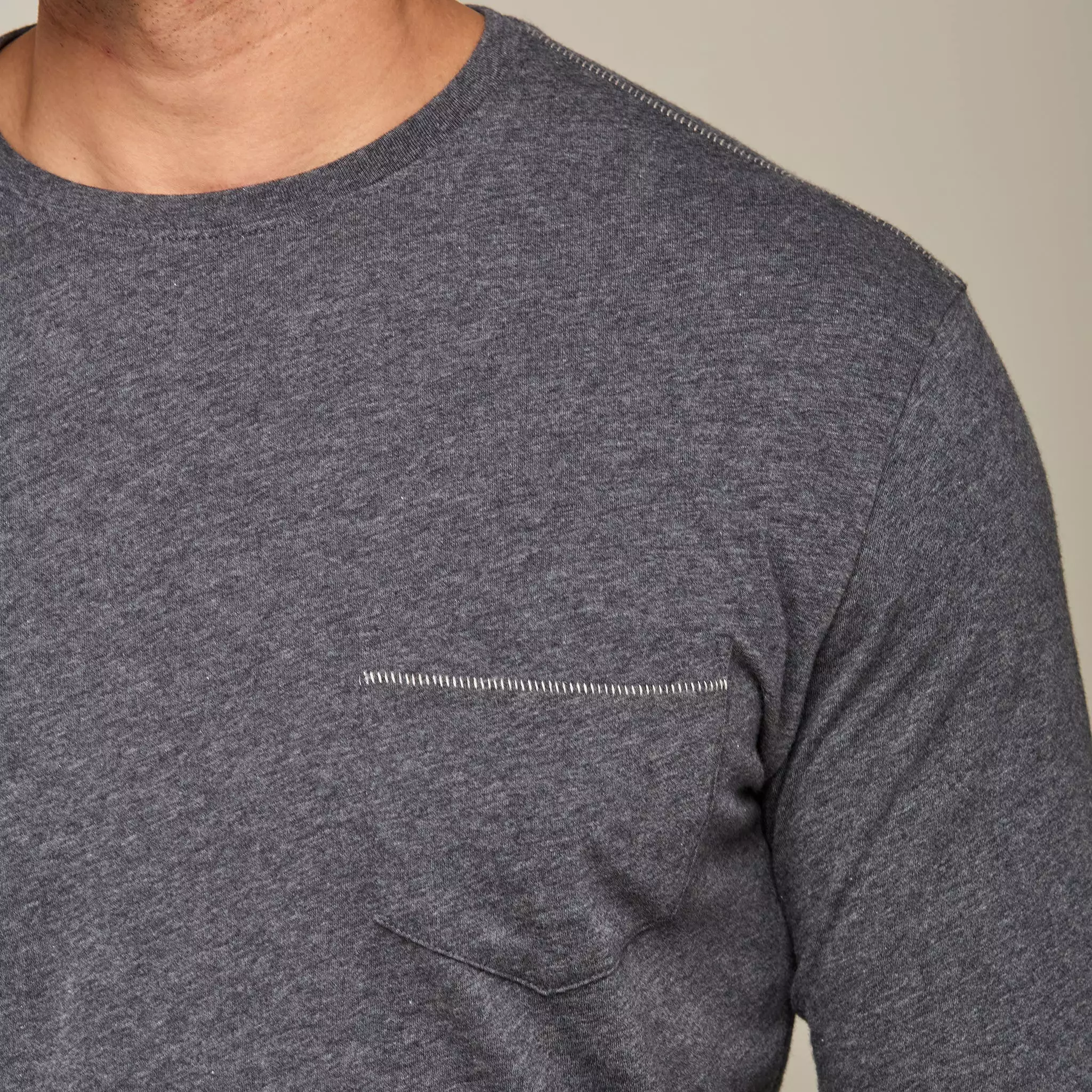 Long Sleeve Bar Stitch Tee :: Grey