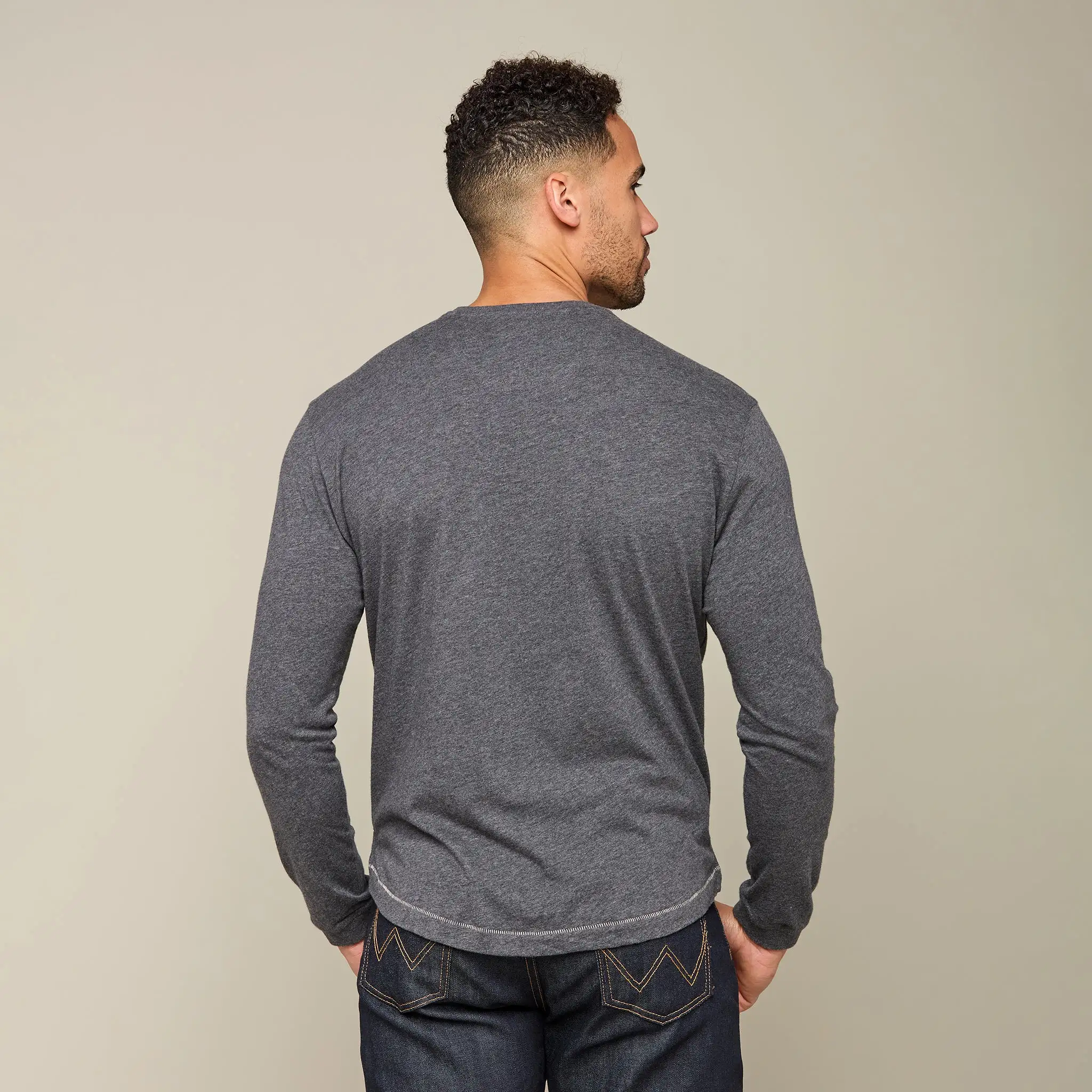 Long Sleeve Bar Stitch Tee :: Grey