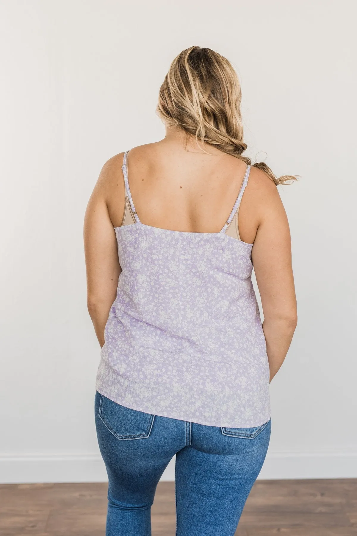 Lost In A Daydream Floral Tank Top- Lavender