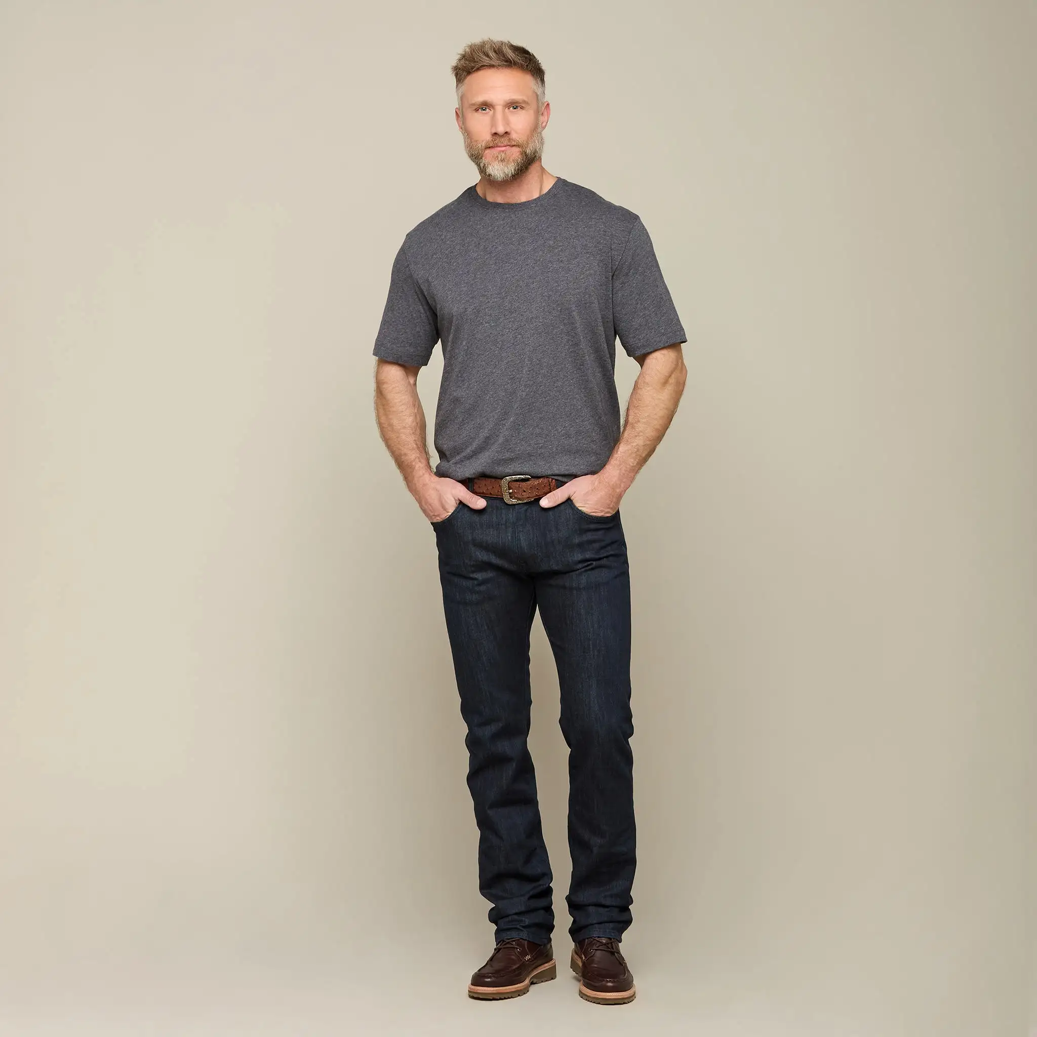 Lucchese Pima Cotton Tee :: Grey Melange