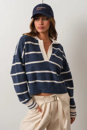 Marina Soft Knit Pullover in Blue