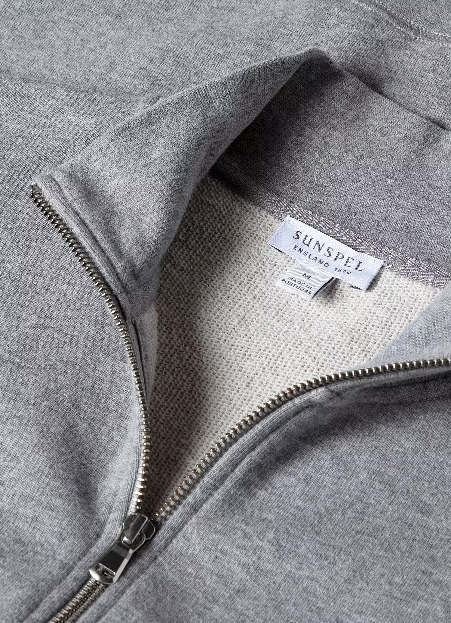 Men's Half Zip Loopback Sweatshirt in Grey Melange