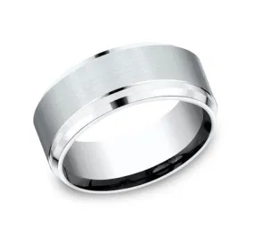 Men's Wedding Band, 9MM White Cobalt Chrome