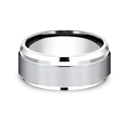 Men's Wedding Band, 9MM White Cobalt Chrome