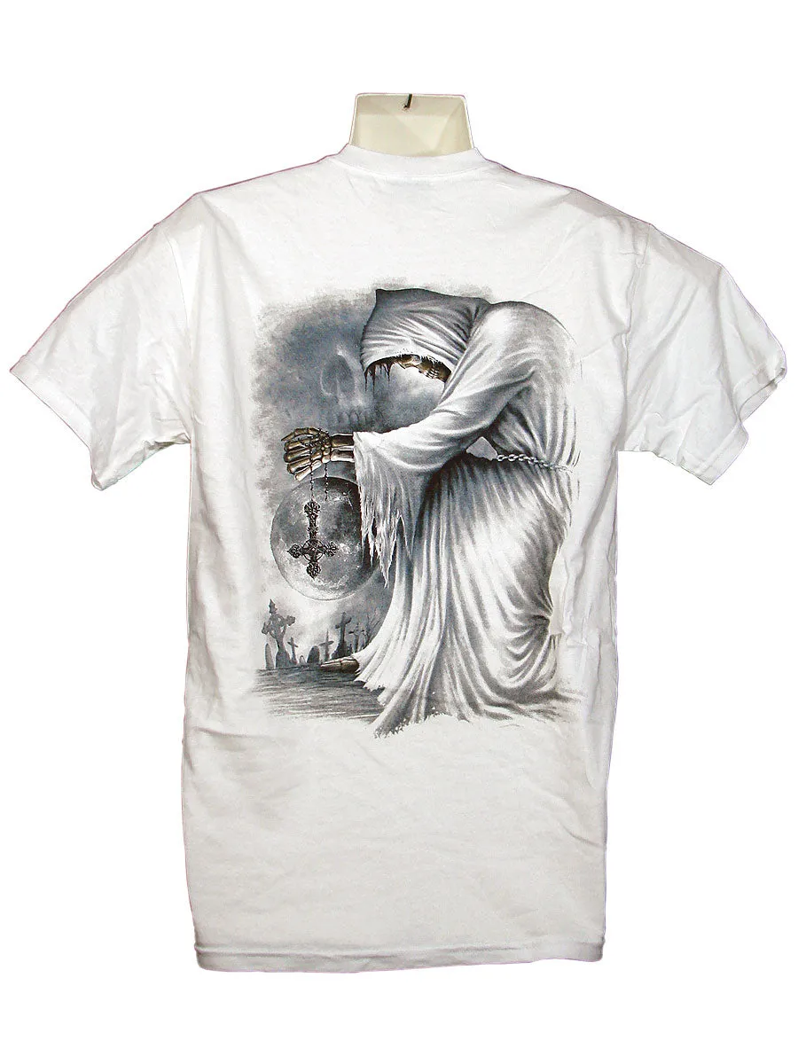 Men's White T-Shirt Death Prayer