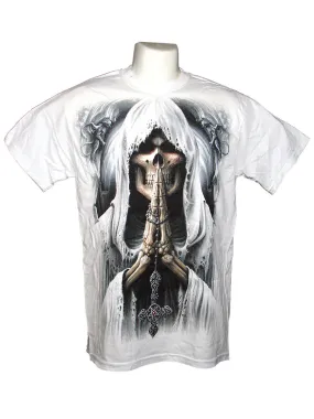 Men's White T-Shirt Death Prayer