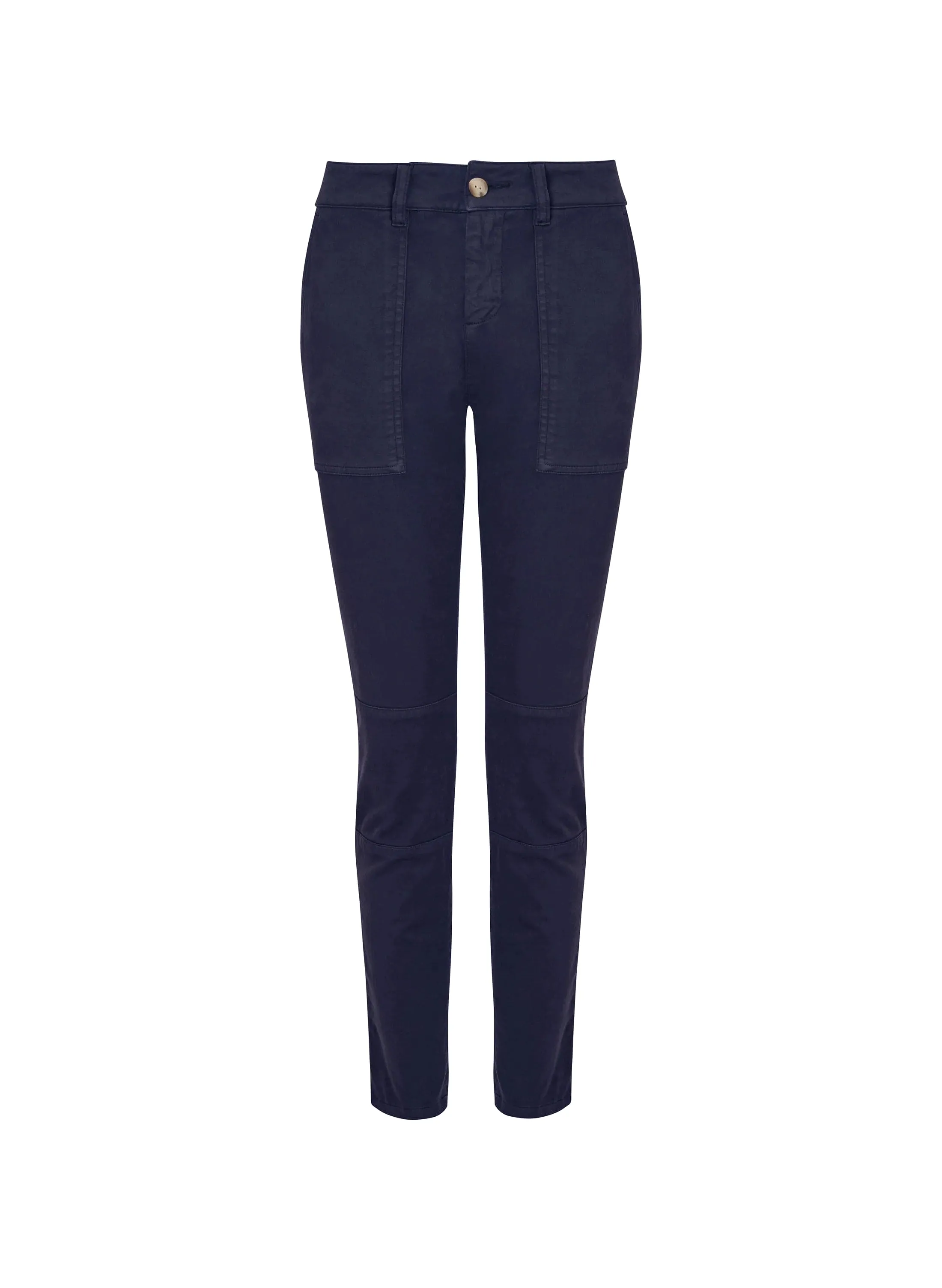 Oralie Slim Fit Organic Cotton Cargo Trousers | Classic Navy