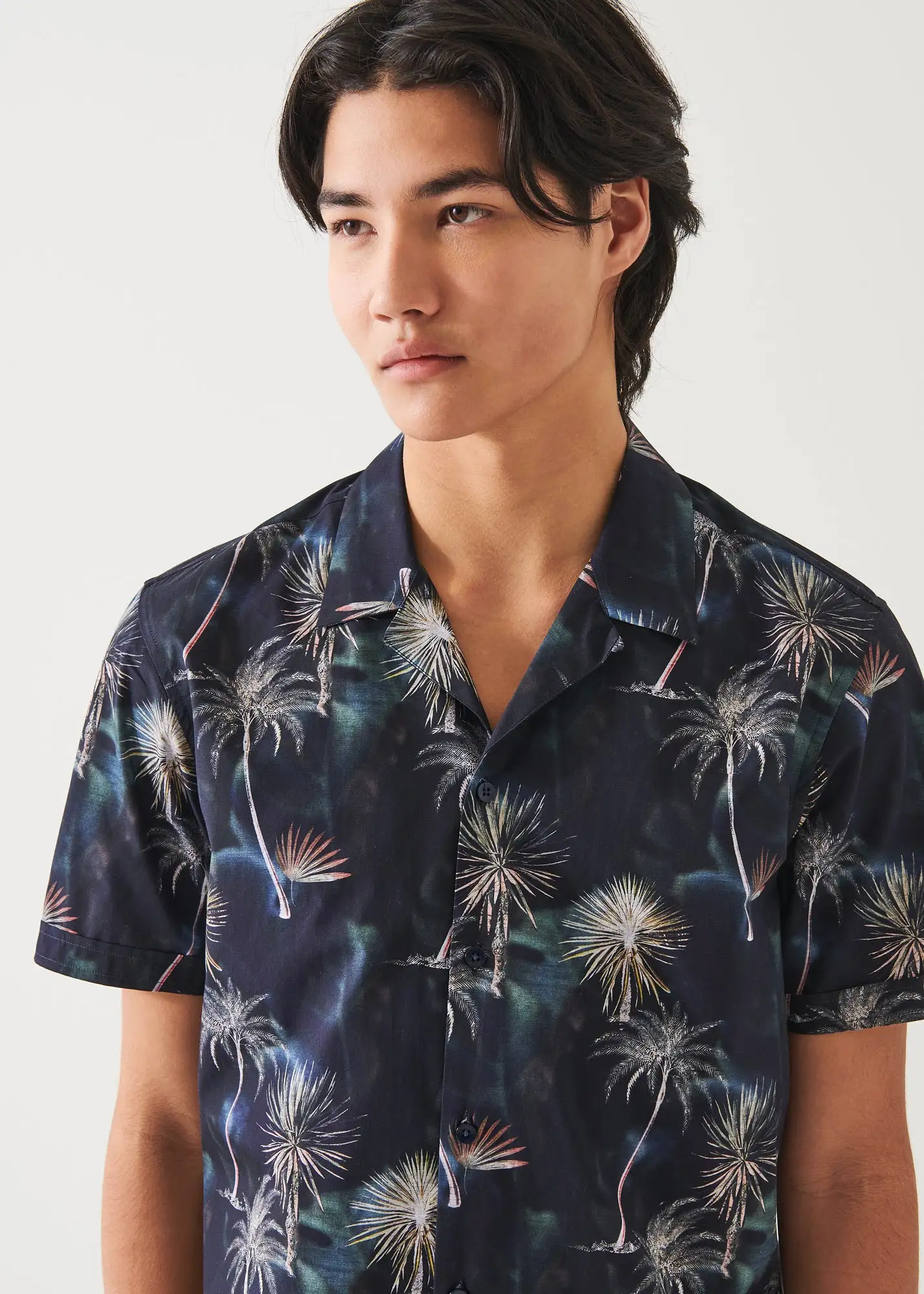 PALM TREE PRINT COTTON SHIRT