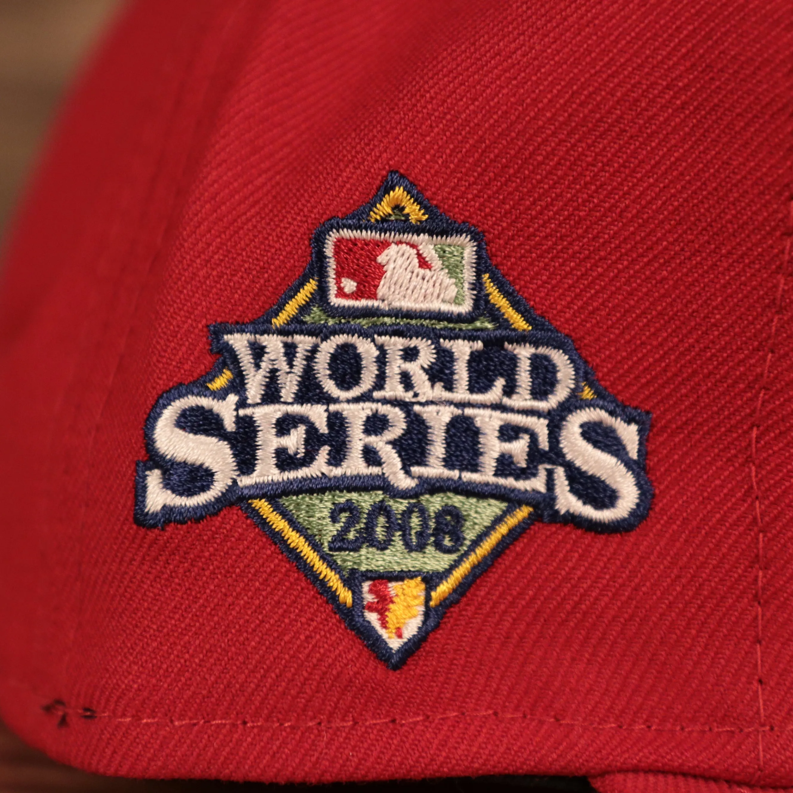 Phillies 2008 World Series Side Patch Fitted Cap | Phillies Grey Underbrim 59fifty Sidepatch Fitted Cap