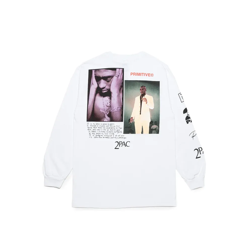 Primitive x Tupac Voice L/S Tee White PAPSP22160-WHT