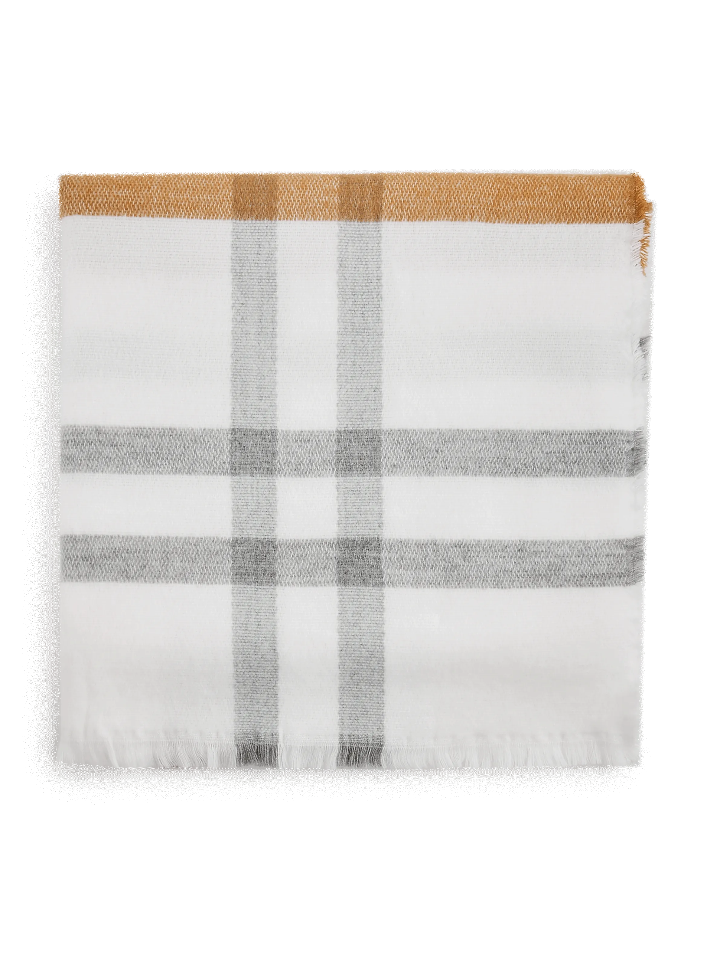 Saison 1865  Checked Scarf Dimensions: 80 x 100 cm Rectangle shape - Beige