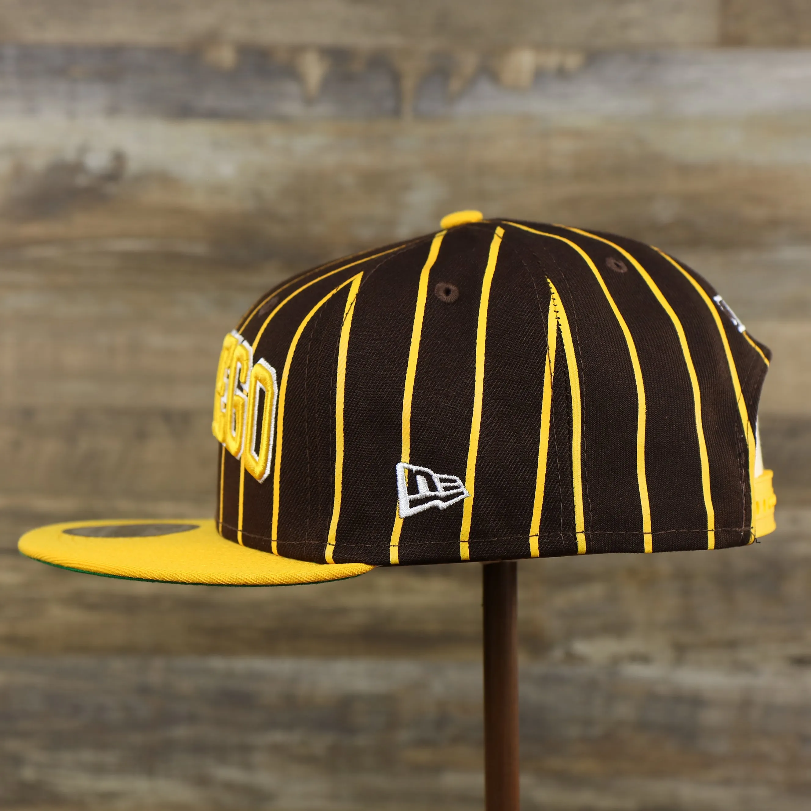 San Diego Padres City Arch Pinstripe Side Patch 9Fifty Snapback Cap | Brown 9Fifty Cap