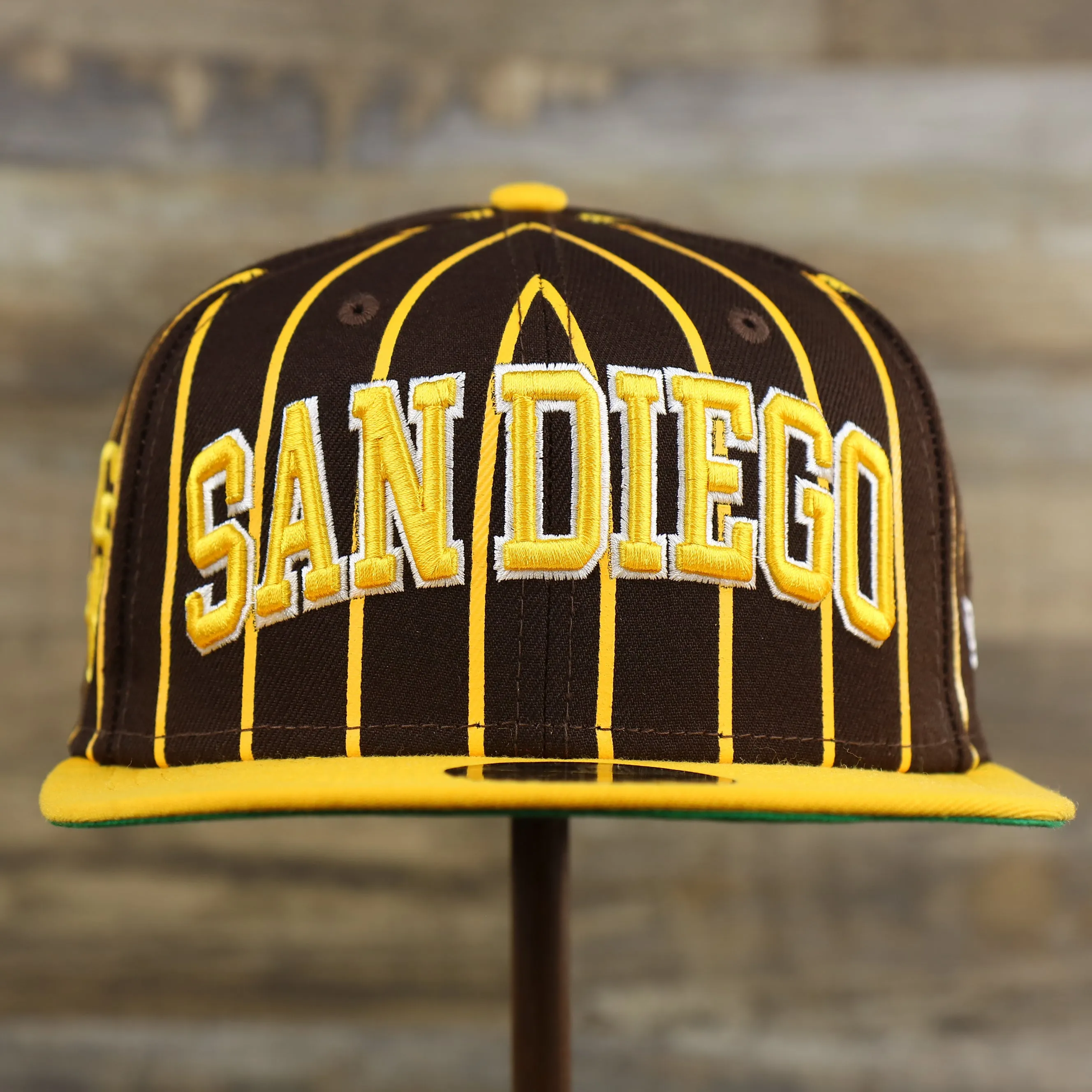 San Diego Padres City Arch Pinstripe Side Patch 9Fifty Snapback Cap | Brown 9Fifty Cap