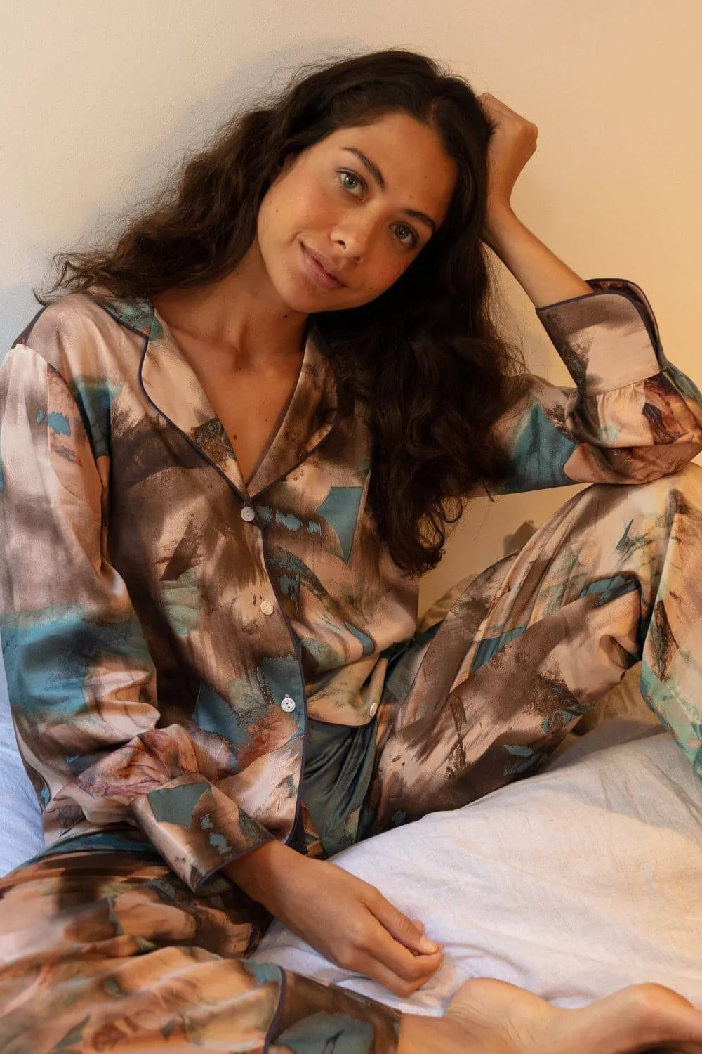 Soho Abstract Print Pyjama Set, Size UK 14