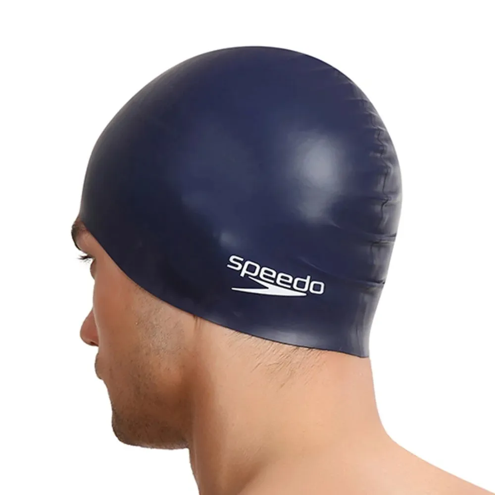 Speedo Flat Silicon Swimming Cap (Navy)