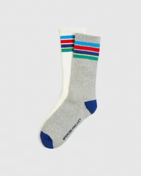 Spencer Project Primitive Socks 2 Pack White/Grey Marle