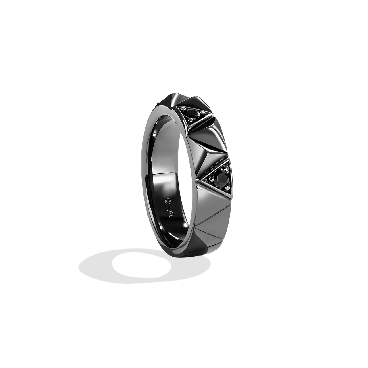 Star Wars Fine Jewelry DARK ARMOR WOMEN'S BAND              1/5 CT.TW. Black diamonds 14K White Gold