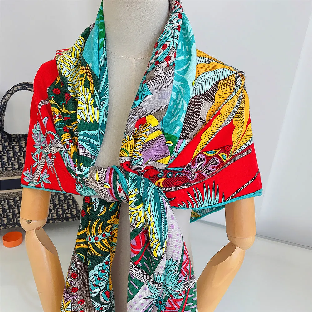 Sunday- the 70s Art Print Shawl Scarf 5 Color Ways