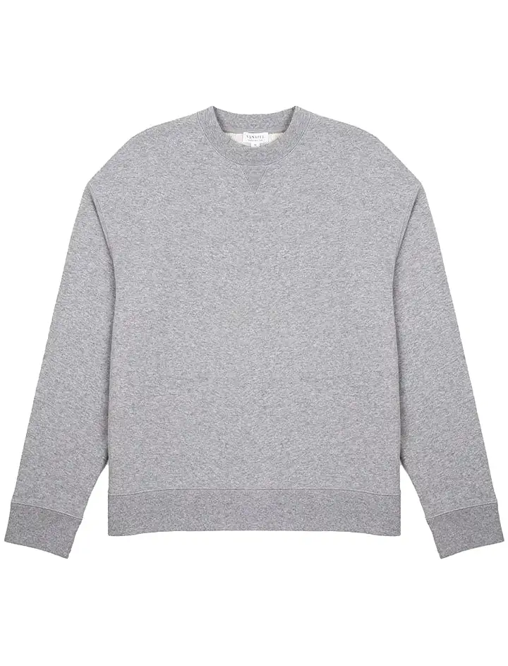 Sunspel Loopback Sweatshirt Grey Melange