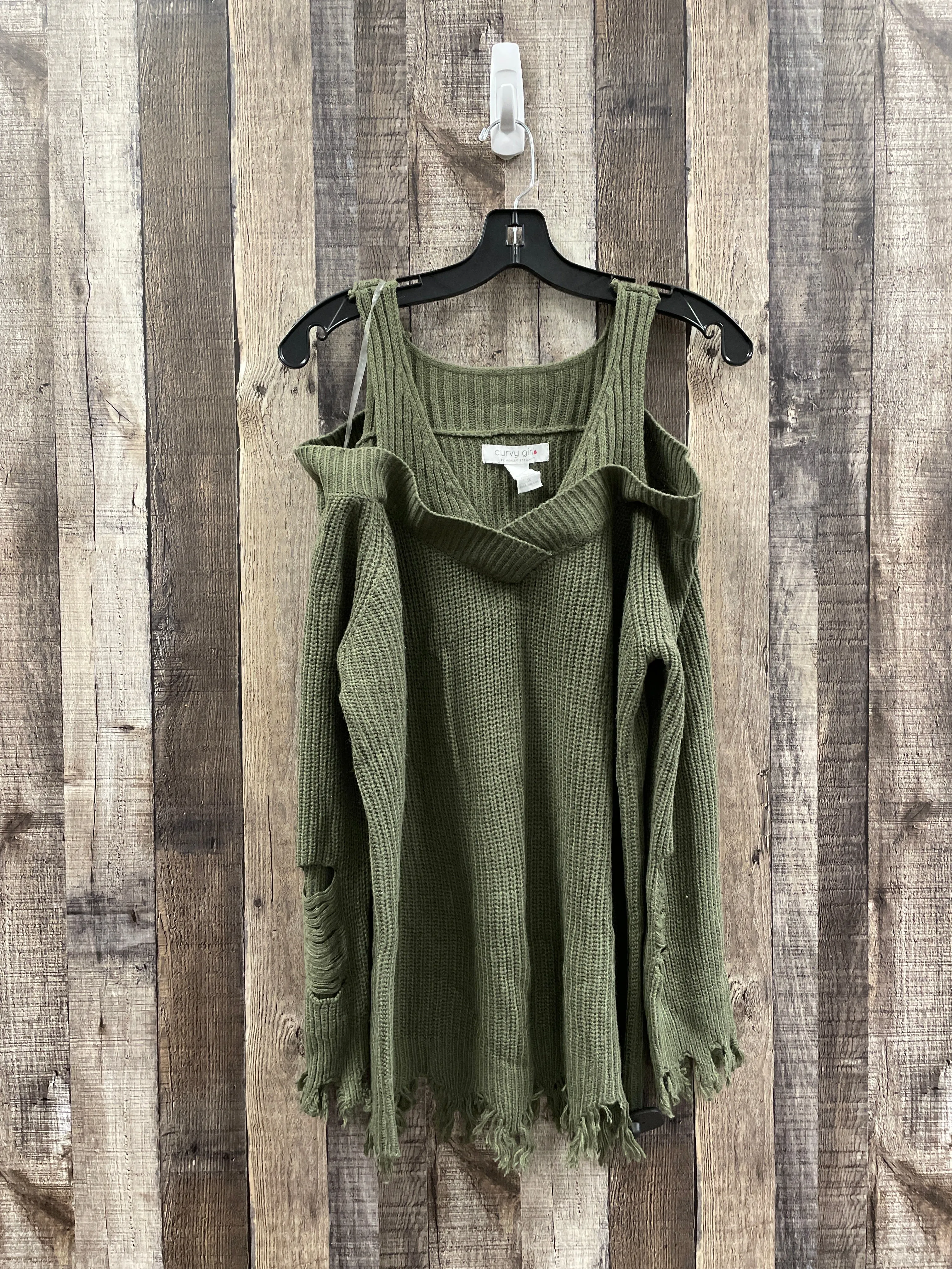 Sweater By Ashley Stewart In Green, Size: 1x