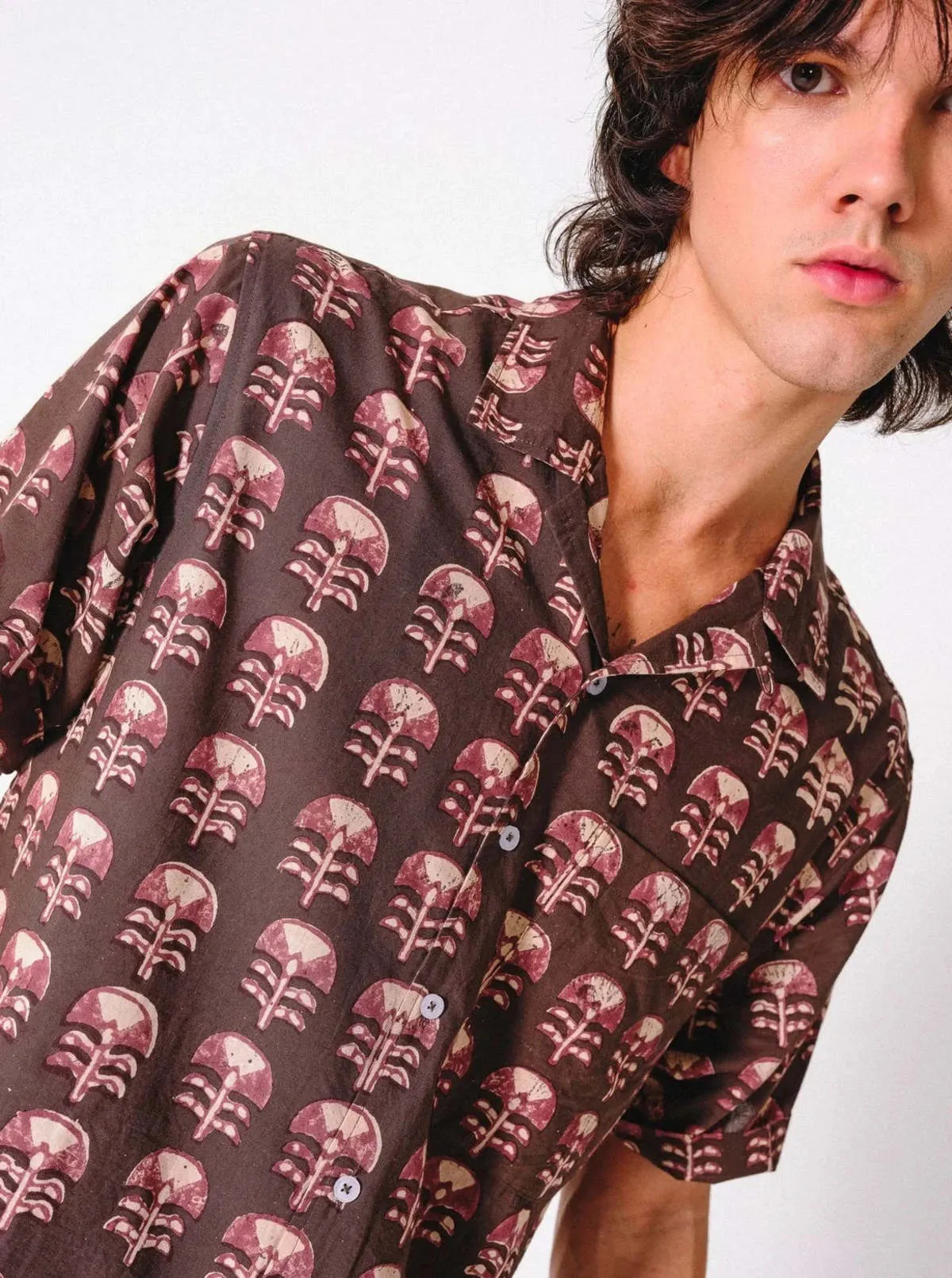 The Don Camp Collar Shirt - Brown Tribal