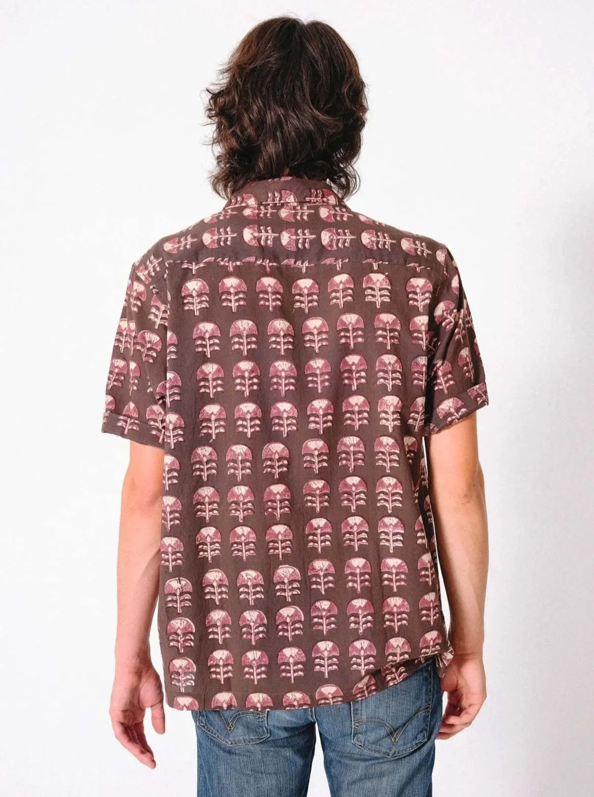 The Don Camp Collar Shirt - Brown Tribal