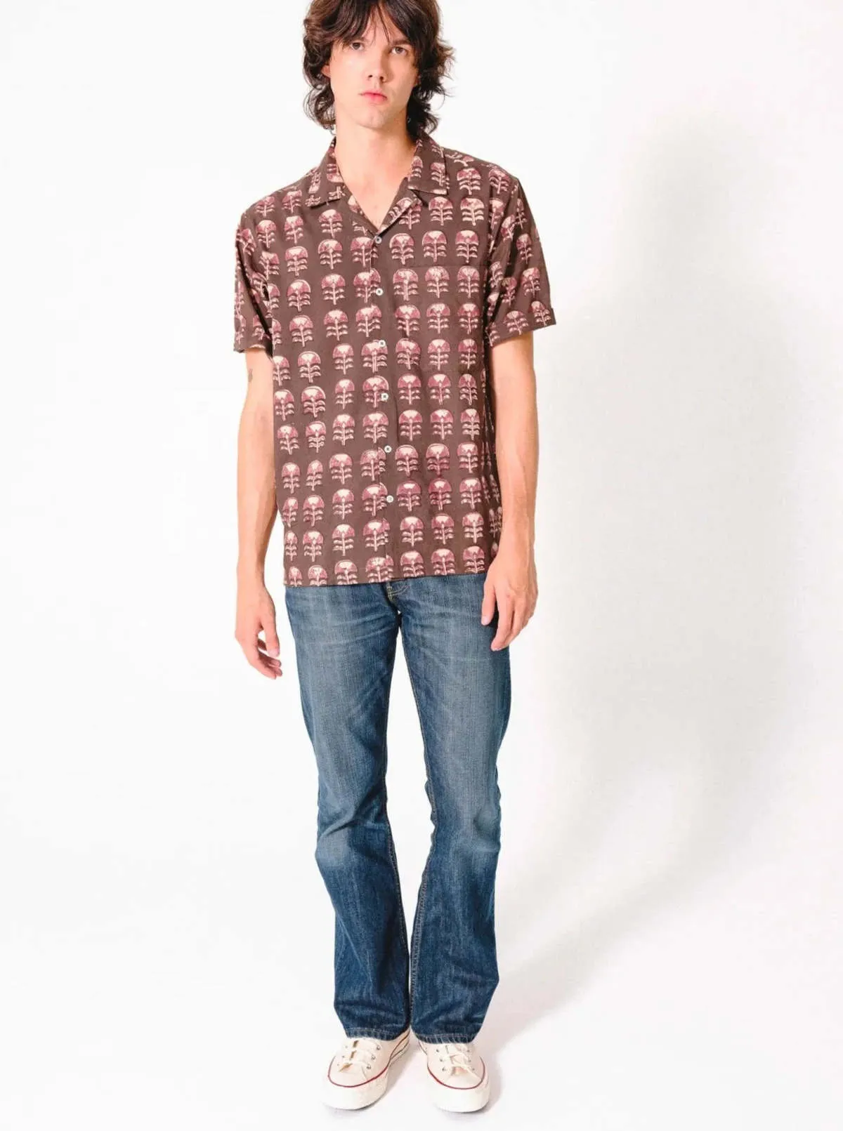 The Don Camp Collar Shirt - Brown Tribal