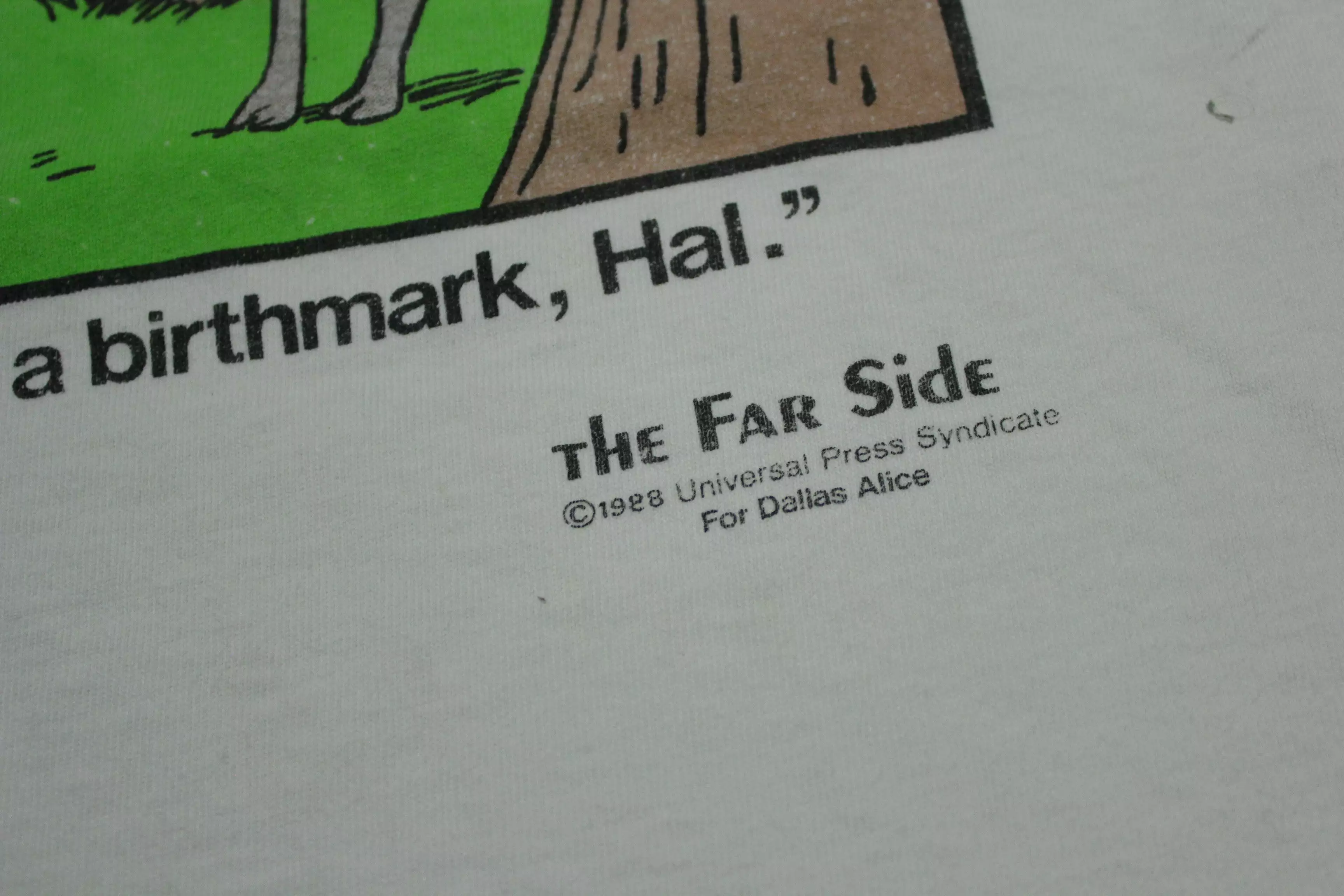 The Far Side 1986 Deer Bummer of a Birthmark Hal Vintage 80s Comic T-Shirt