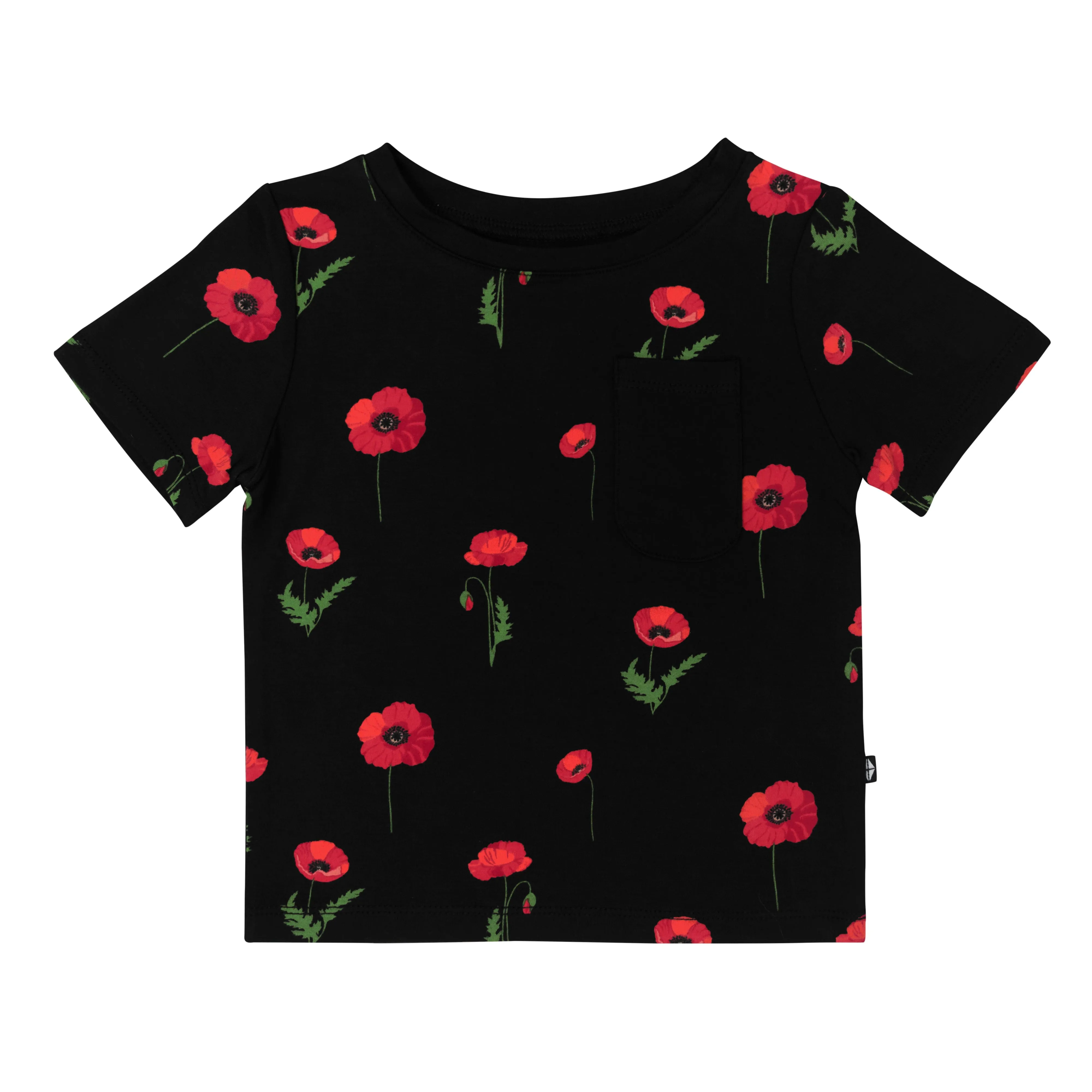 Toddler Crew Neck Tee in Midnight Poppies