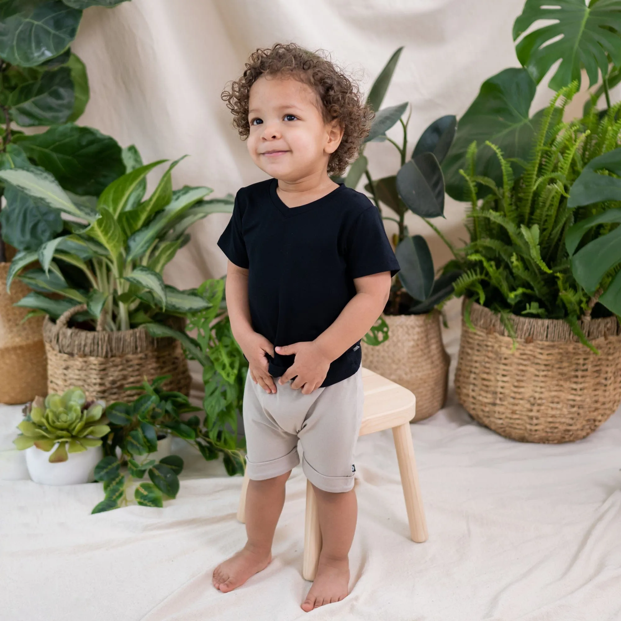 Toddler V-Neck Tee in Midnight