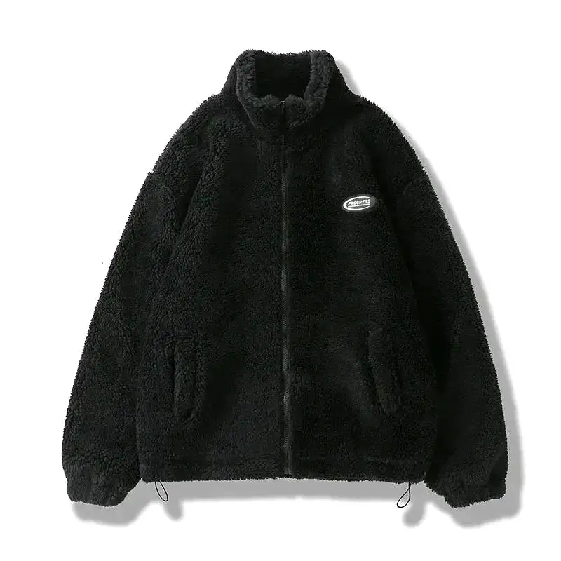 Unisex Warm Winter Fleece Fluffy Jacket Fuzzy Zipper Coat Men Womens