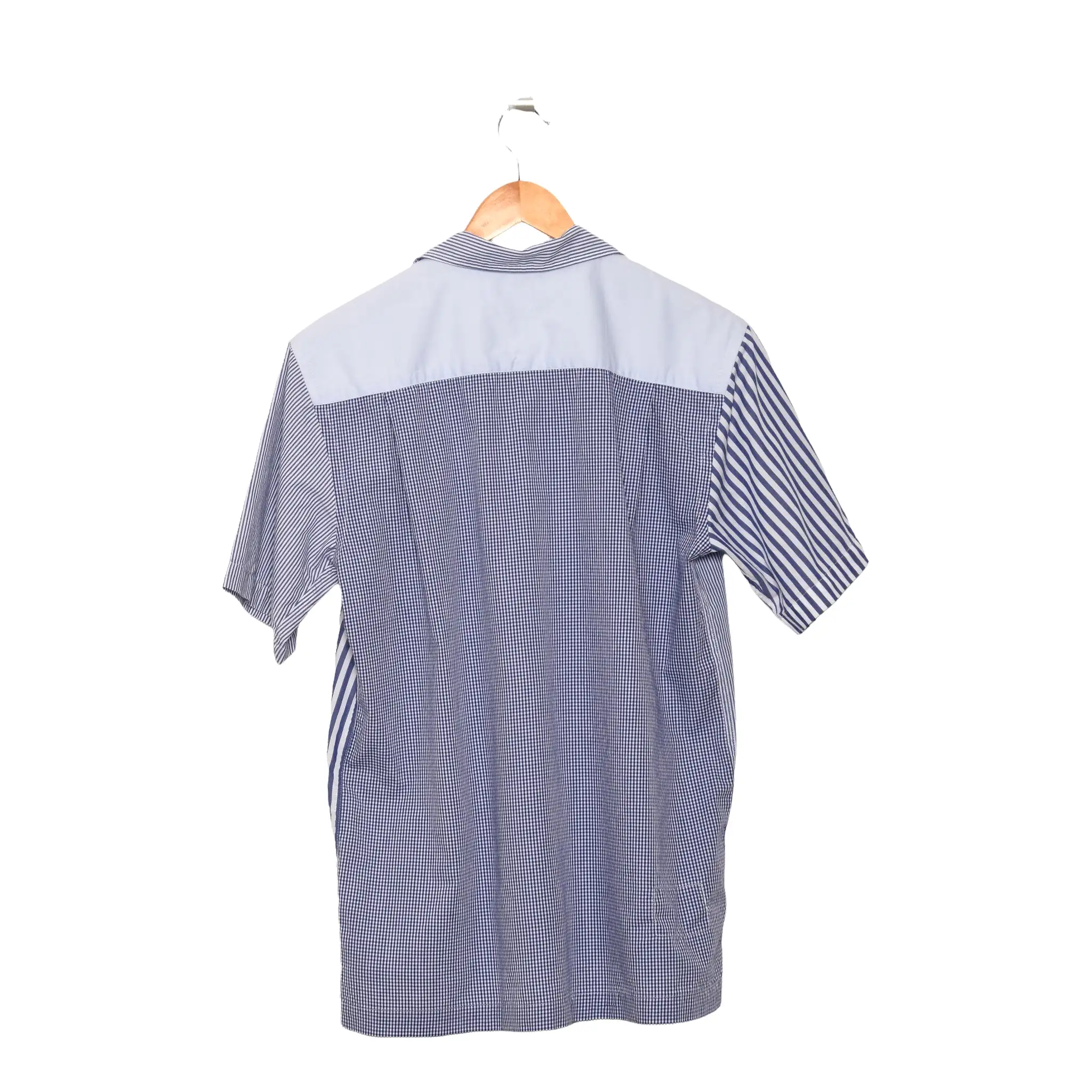 Universal Works Camp Shirt Mixed Classics blue stripe P26035