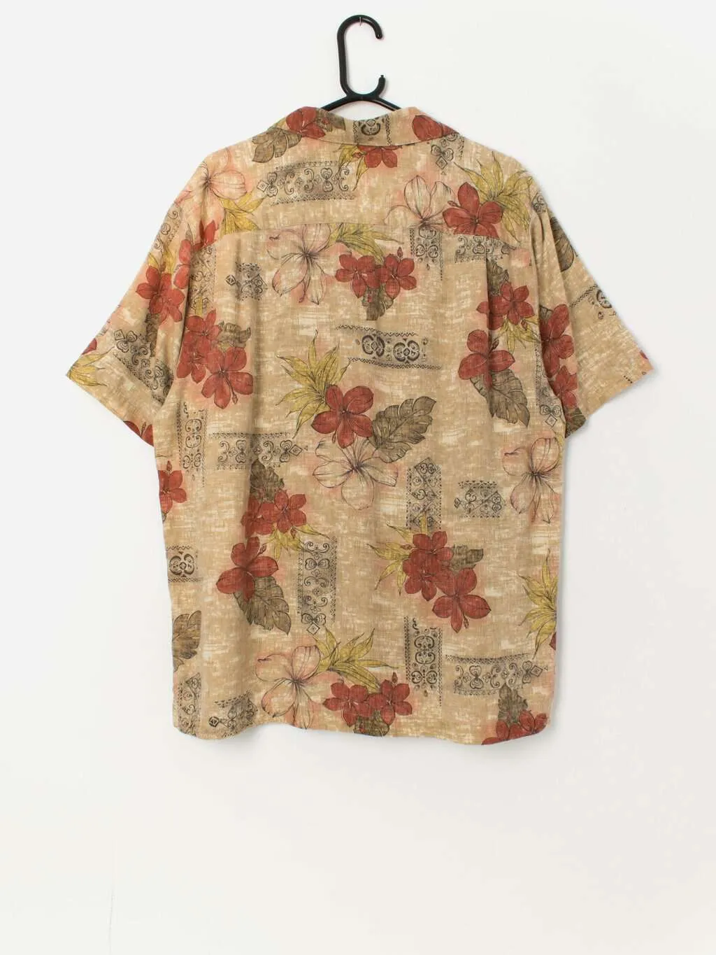 Vintage Aloha shirt with a red floral pattern – Large