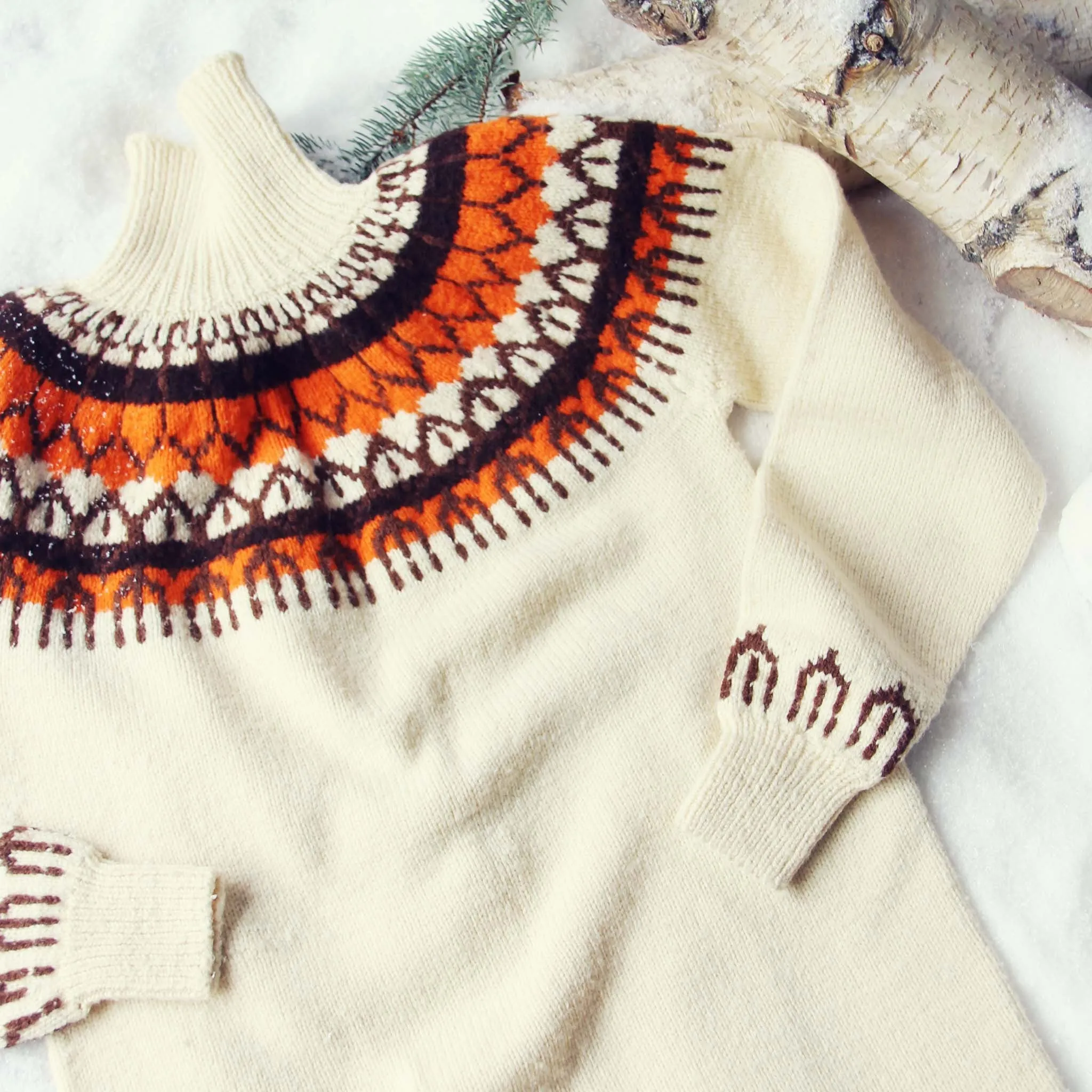 Vintage Fair Isle Knit Sweater Dress