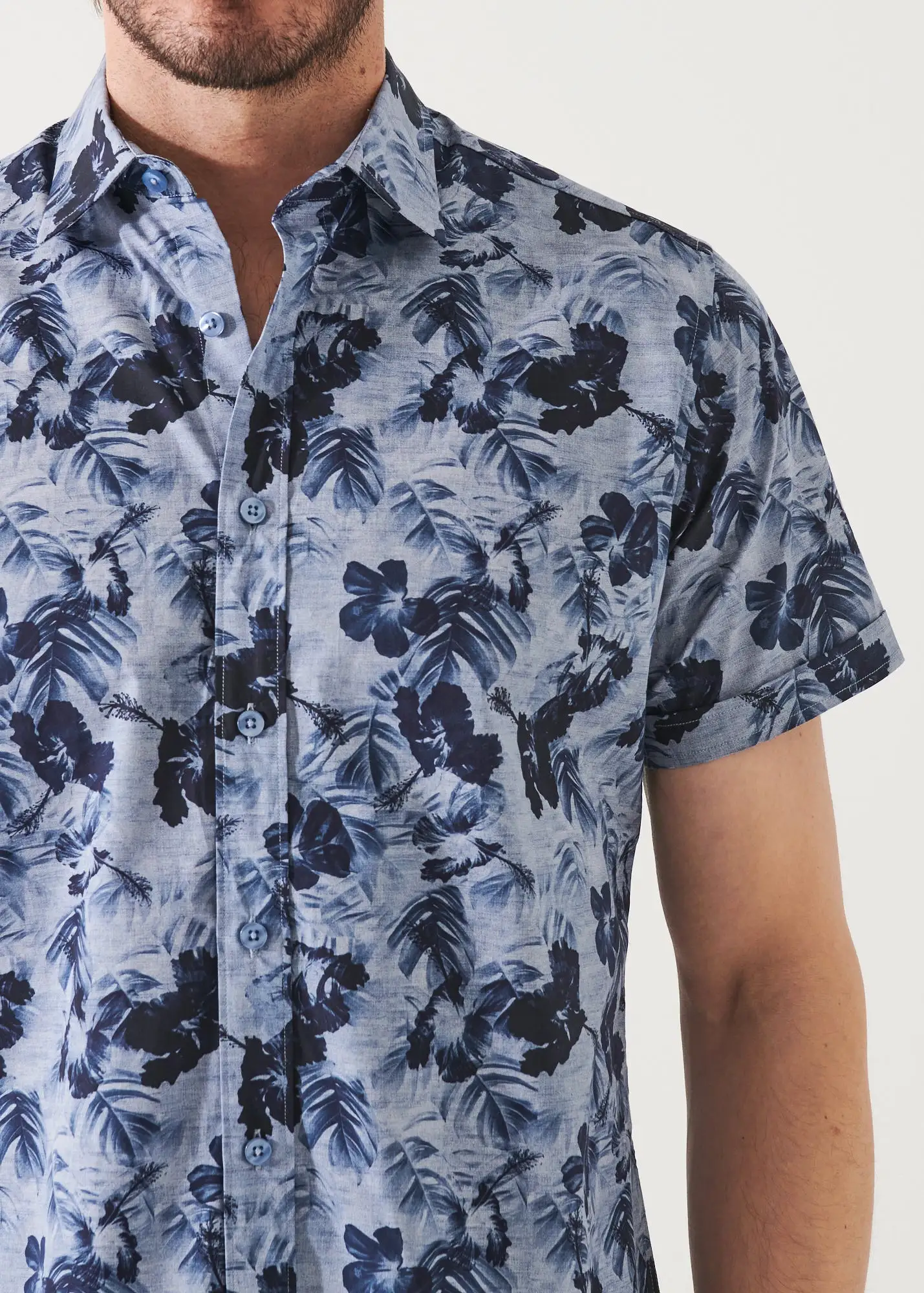 WATER COLOUR FLORAL PRINT CAMP COLLAR SHIRT