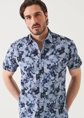 WATER COLOUR FLORAL PRINT CAMP COLLAR SHIRT