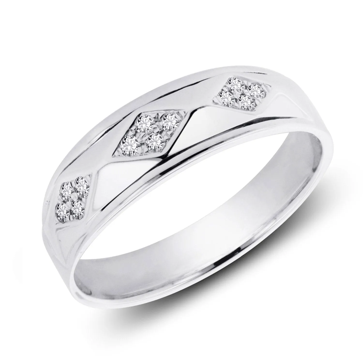 White Gold Diamond Men's Ring