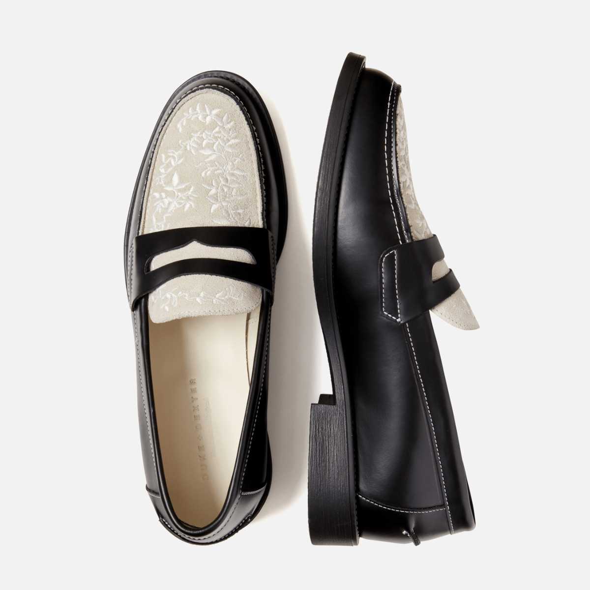 Wilde Black + White Vine Penny Loafer - Men's