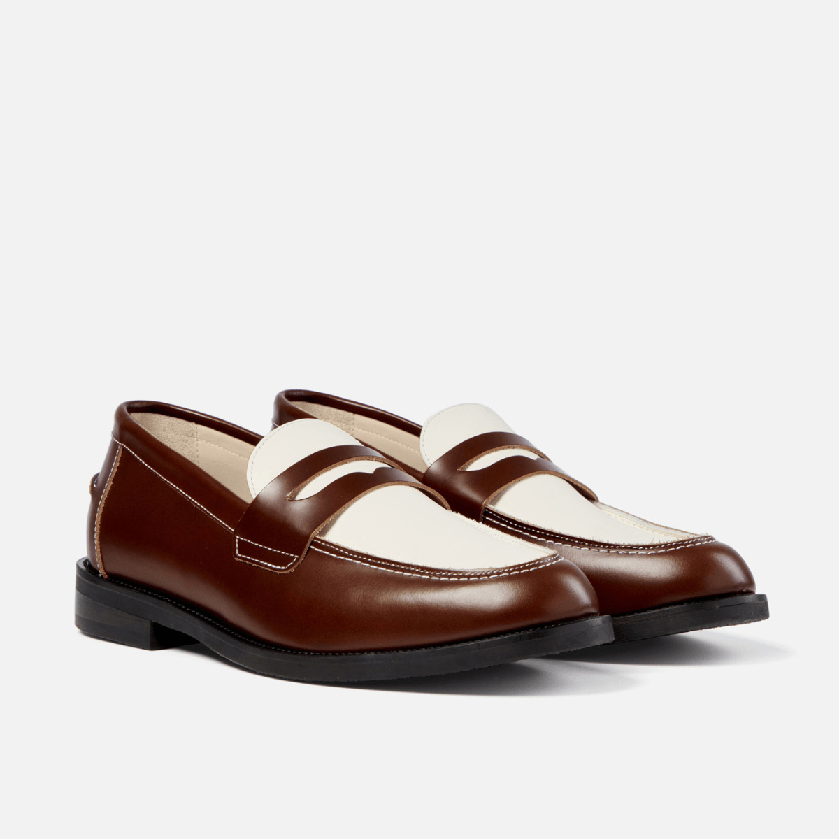 Wilde Chestnut + White Penny Loafer - Men's