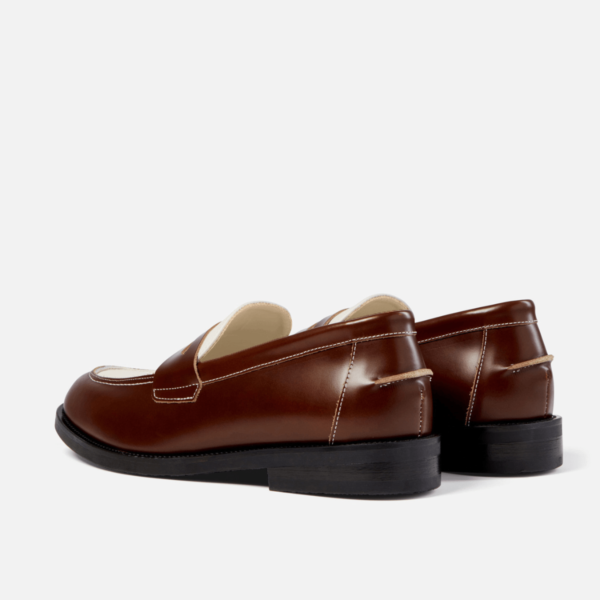 Wilde Chestnut + White Penny Loafer - Men's