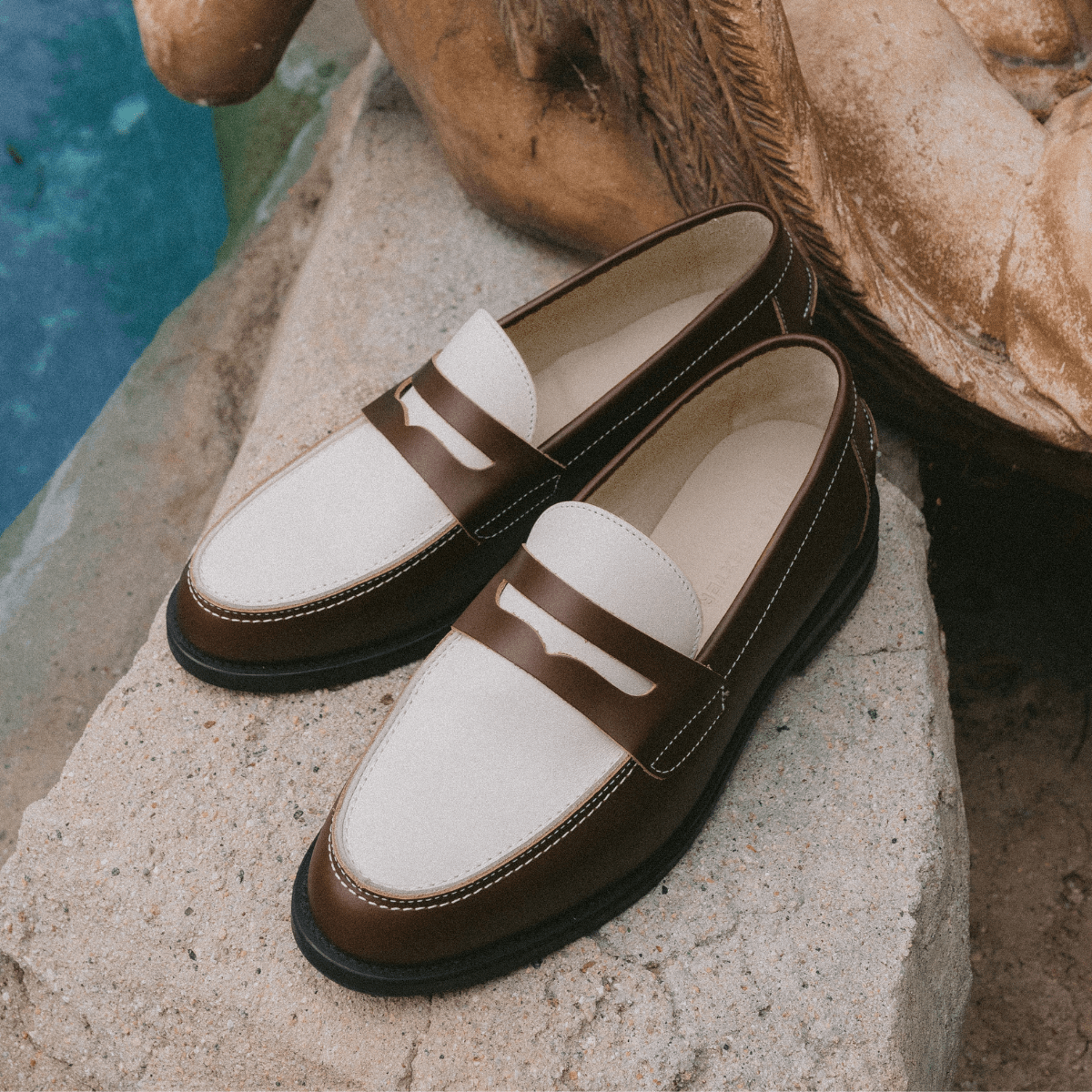 Wilde Chestnut + White Penny Loafer - Men's