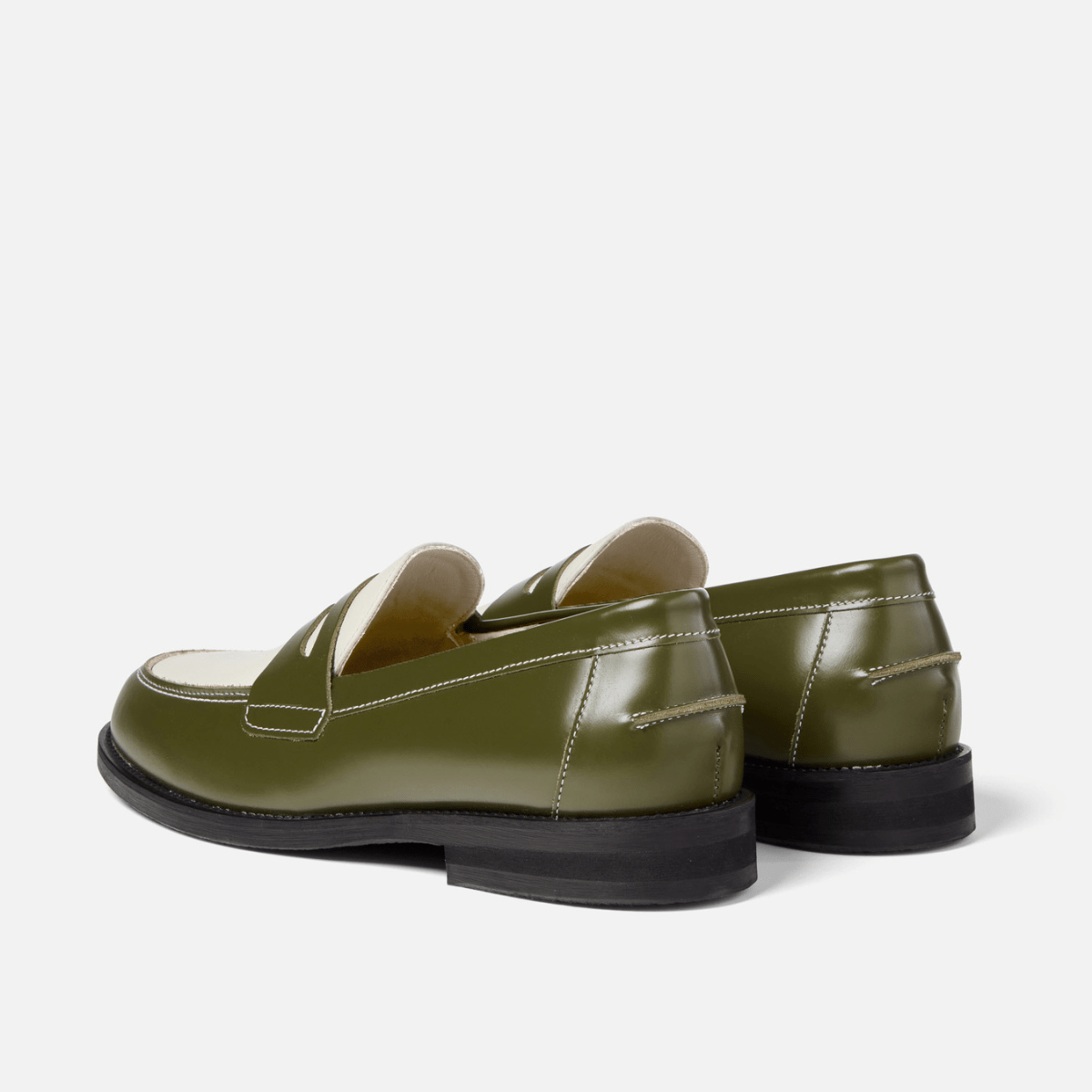 Wilde Olive + White Penny Loafer - Men's