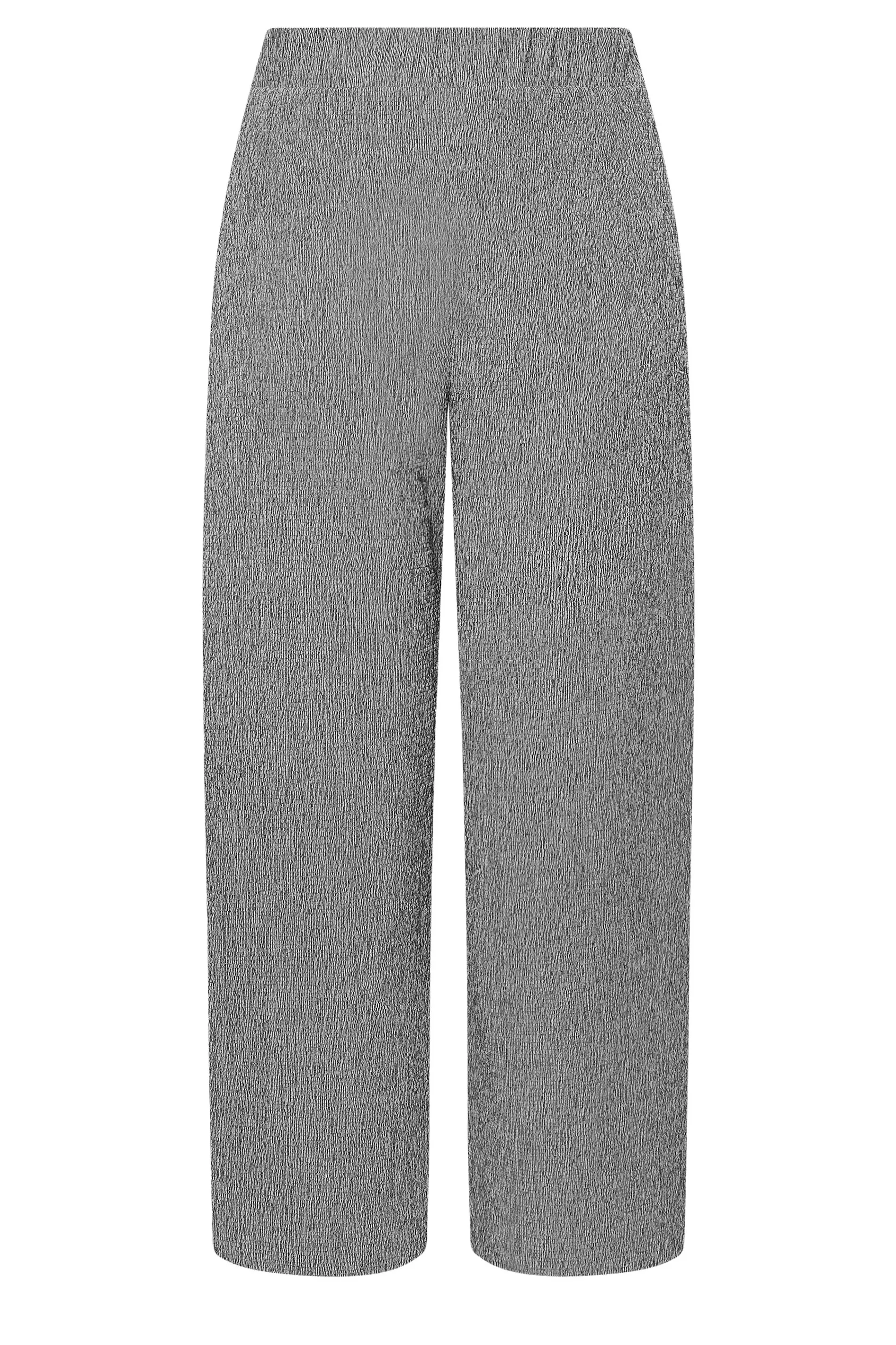 YOURS Curve Dark Grey Abstract Print Textured Wide Leg Trousers