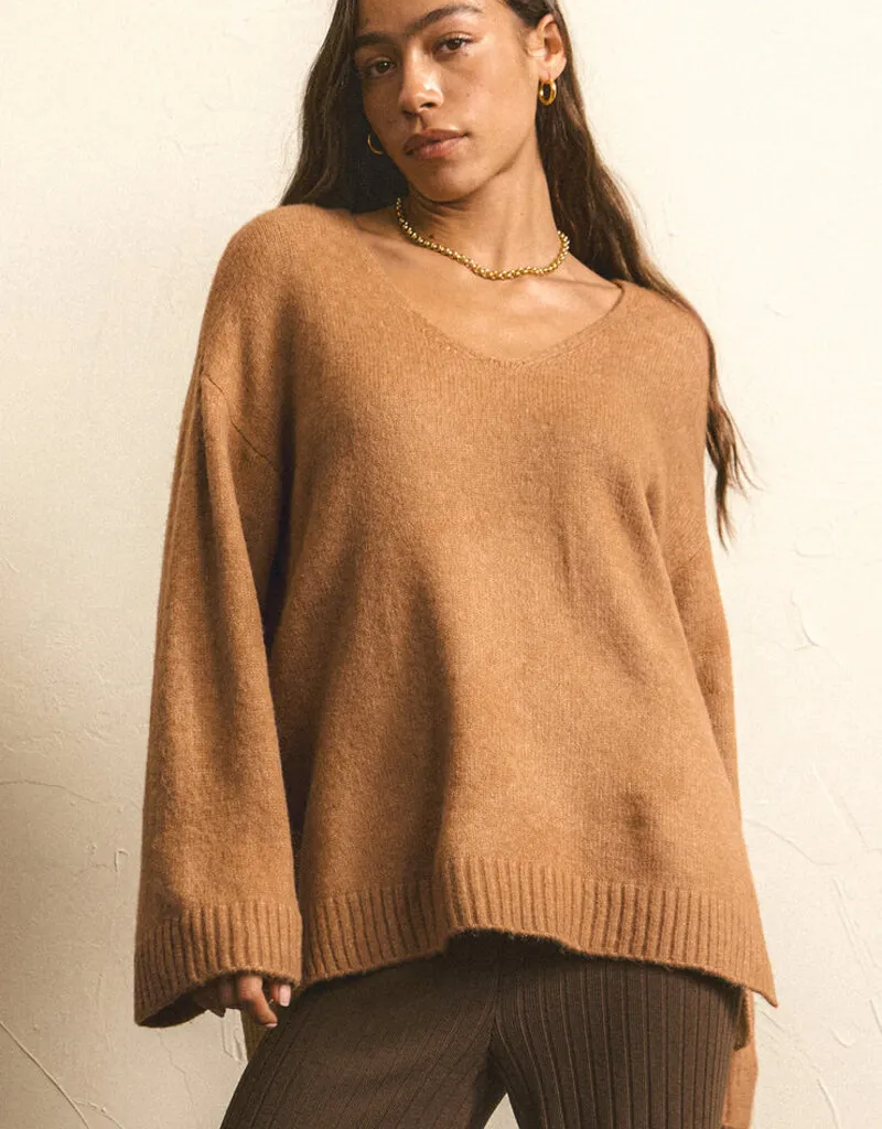 Z Supply Modern V-Neck Sweater - Burro