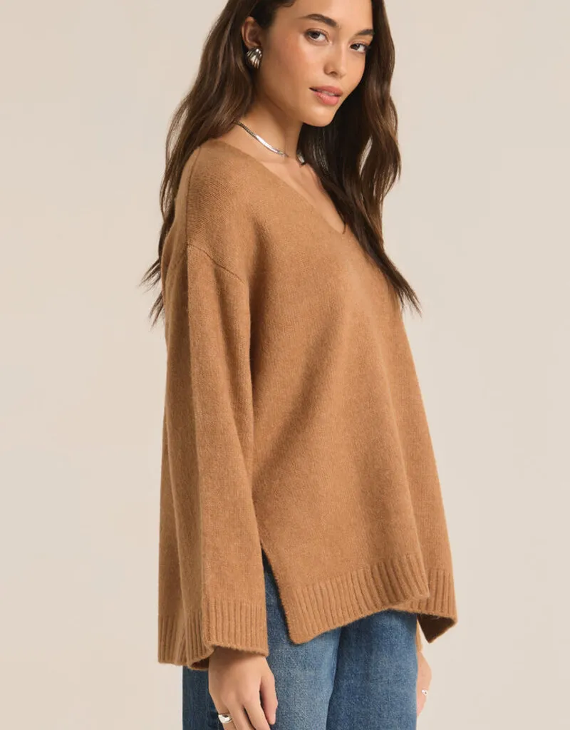 Z Supply Modern V-Neck Sweater - Burro