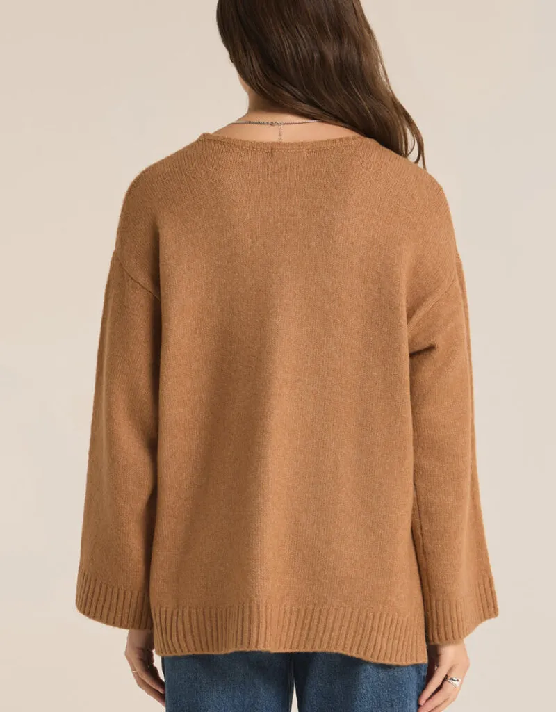 Z Supply Modern V-Neck Sweater - Burro